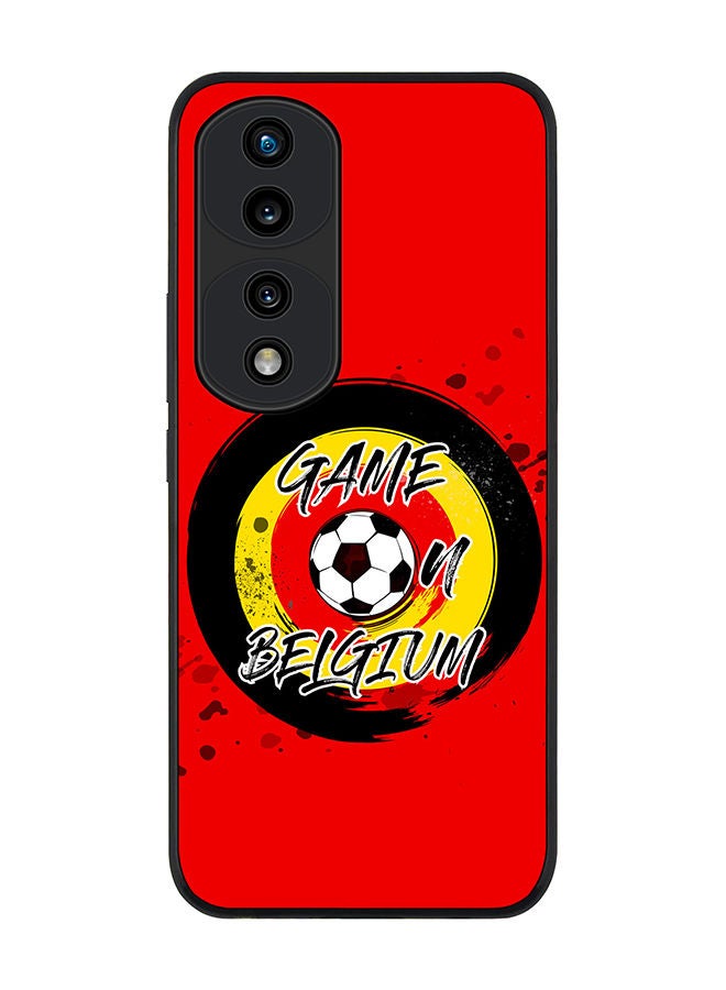 Stylizedd Rugged Black edge case for Honor 70 Pro Slim fit Soft Case Flexible Rubber Edges Anti Drop TPU Gel Thin Cover - Game on Belgium - Image 1