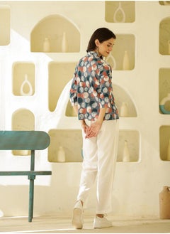sanskrutihomes All-Over Print 3/4 Sleeves Shirt and Pyjama Set by Styli  - Image 2
