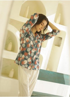 sanskrutihomes All-Over Print 3/4 Sleeves Shirt and Pyjama Set by Styli  - Image 5
