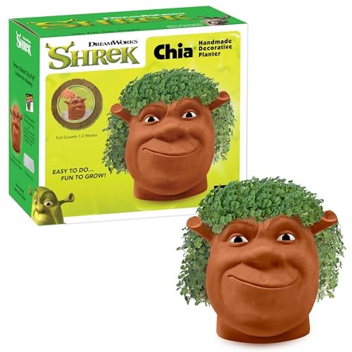 Chia Pet Shrek with Seed Pack, Decorative Pottery Planter, Easy to Do and Fun to Grow, Novelty Gift, Perfect for Any Occasion - Image 1