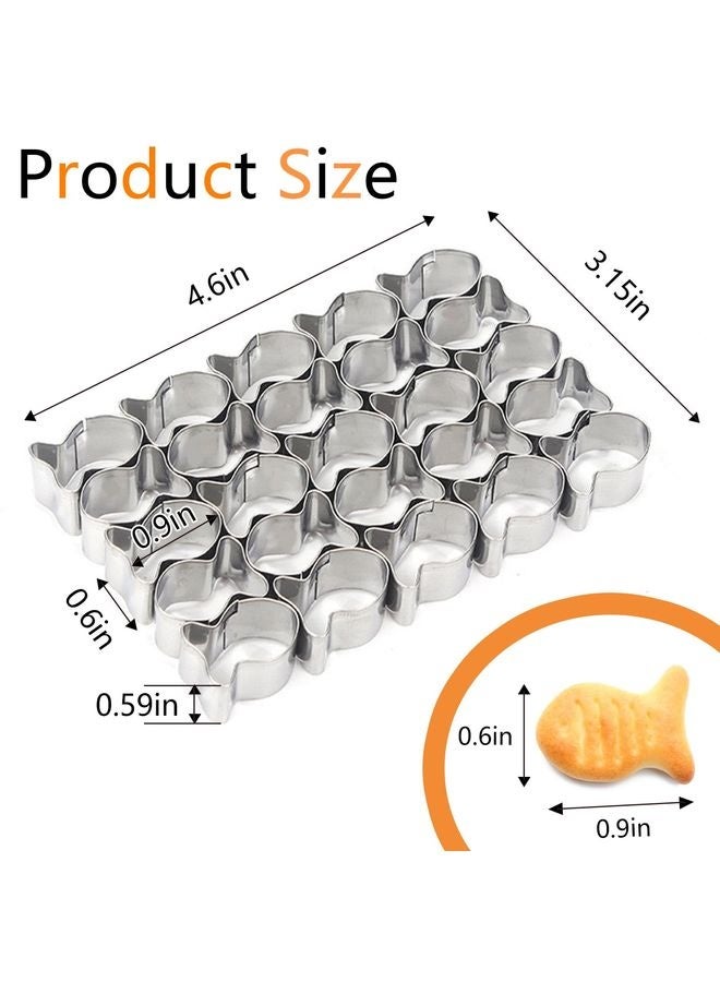 HOMESTAR Gold Fish Cracker Cutter,Stainless Steels Small Cookie Cutters,25 Cavity Fish Cookie Cutter,Mini Gold Molds for Crackers,Non-stick Dough - Image 3