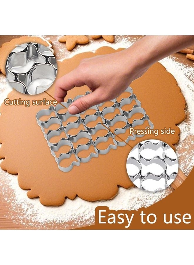 HOMESTAR Gold Fish Cracker Cutter,Stainless Steels Small Cookie Cutters,25 Cavity Fish Cookie Cutter,Mini Gold Molds for Crackers,Non-stick Dough - Image 5