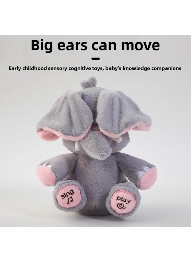 Generic - Peek-a-boo Elephant Music Toy Practice Raising Your Head To Pacify Infants And Young Children Baby Plush Simulation Elephant Doll-Color:[smart Charging Model] Hide And Seek Elephant - Image 1