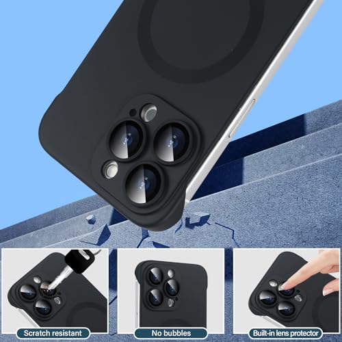 Omio حافظة أوميو المغناطيسية النحيفة لجهاز آيفون 16 برو متوافقة مع ماغسيف، تصميم مات PC فائق النحافة بدون إطار، تصميم بسيط مع واقي عدسة الكاميرا للرجال والنساء، تيتانيوم أسود - Image 3