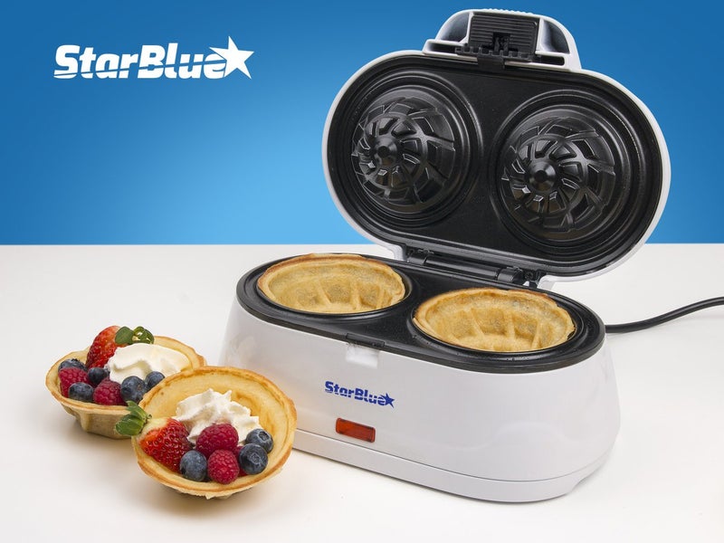 StarBlue Double Waffle Bowl Maker by StarBlue - White - Make bowl shapes Belgian waffles in minutes | Best for serving ice cream and fruit | Gift ideas 110V 50/60Hz 1200W - Image 3