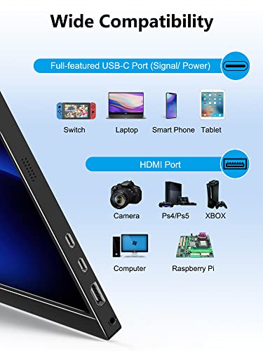 MAGICRAVEN 2.5K Portable Monitor, 17.3" QHD IPS Laptop Screen, VESA USB C HDMI Second Computer Gaming Display with 2 Speakers, Travel Monitor for MacBook Phone PS4/5 PC Phone Xbox Switch - Image 5