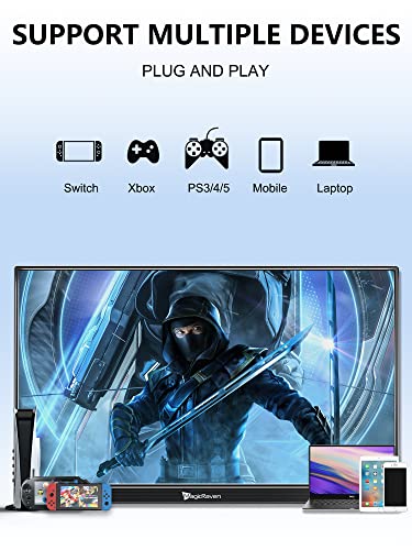 MAGICRAVEN 2.5K Portable Monitor, 17.3" QHD IPS Laptop Screen, VESA USB C HDMI Second Computer Gaming Display with 2 Speakers, Travel Monitor for MacBook Phone PS4/5 PC Phone Xbox Switch - Image 4