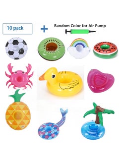 Y&D 11-Piece Inflatable Drink Holders Floating Cup Holders Beverages Beer Coasters For Summer Swim Pool Party  - Image 1
