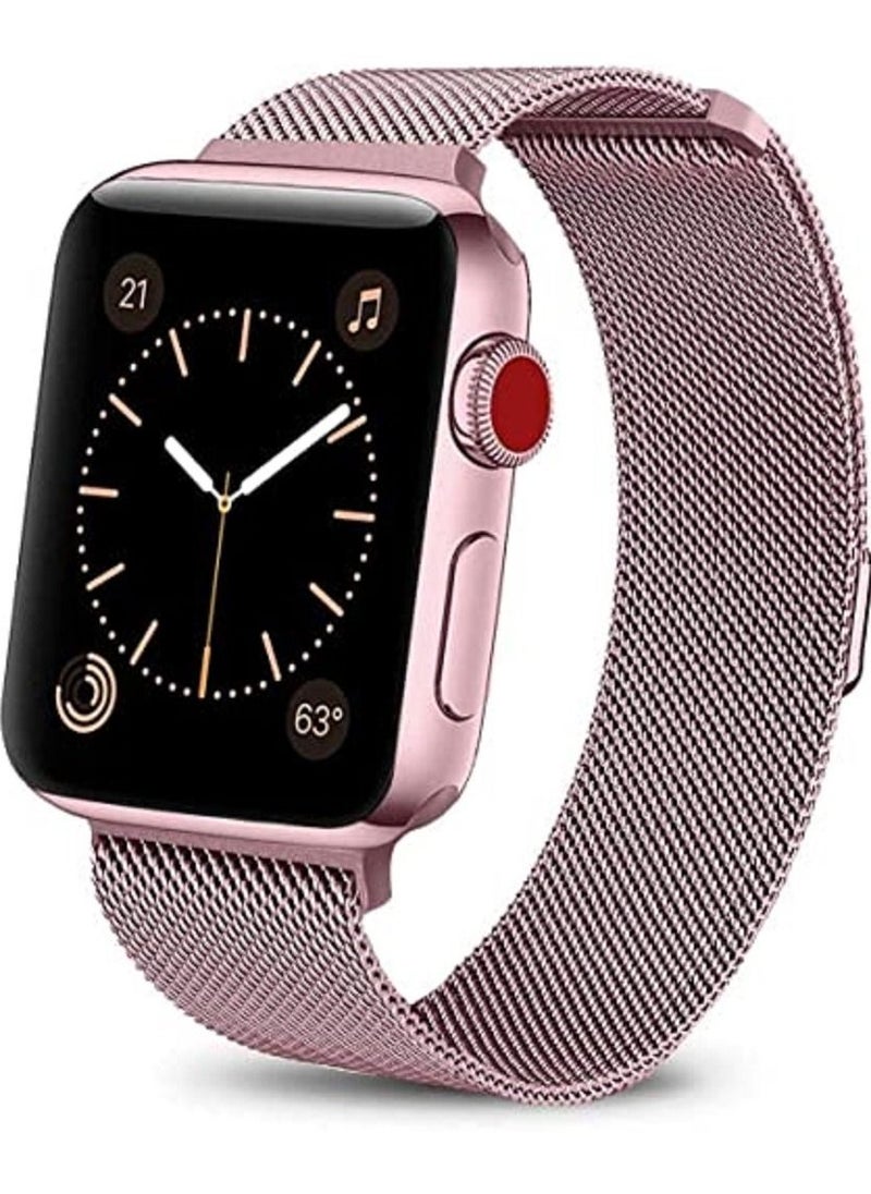 Generic - Magnetic Milanese Loop Stainless Steel Metal Band For Apple iWatch 42mm/44mm Rose Gold - Image 1