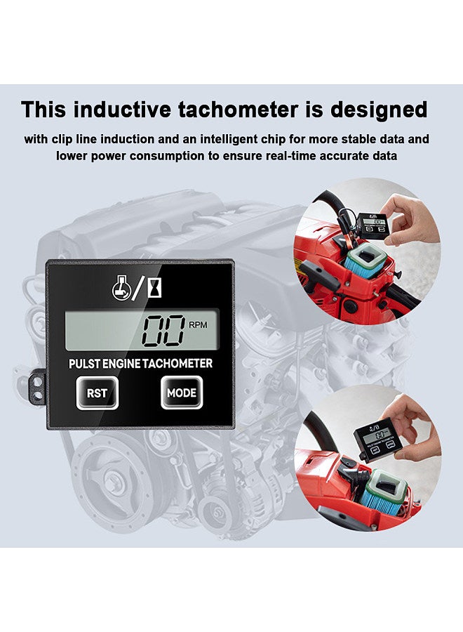 Induction Chainsaw Lawn Mower High Tachometer Digital LCD Display Clip Type Inductive Pulse Tachometer Gasoline Engine Maintenance Debugging Timer  - Image 4