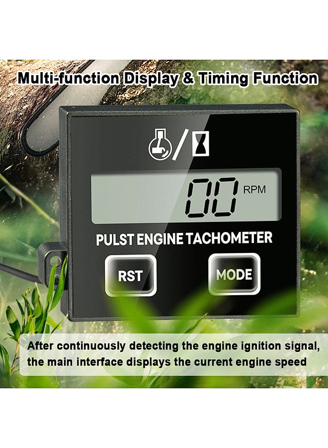 Induction Chainsaw Lawn Mower High Tachometer Digital LCD Display Clip Type Inductive Pulse Tachometer Gasoline Engine Maintenance Debugging Timer  - Image 3