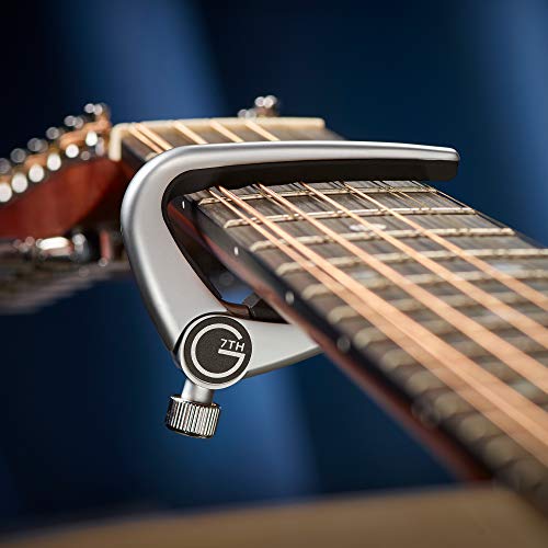 G7th Newport Guitar Capo, Steel String Silver - 60mm Low-Profile - Easy to Use Flip Lever with Fine-Tune Adjustment Knob - Compensated Pad - Perfect for 12 String Acoustic and Electric Guitars - Image 5