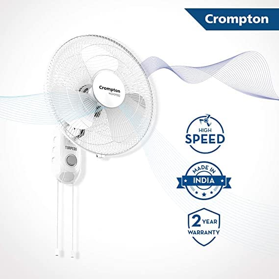 Crompton مروحة حائط كرومبتون توربيدو عالية السرعة 12" (300 مم) (بيضاء) - Image 2