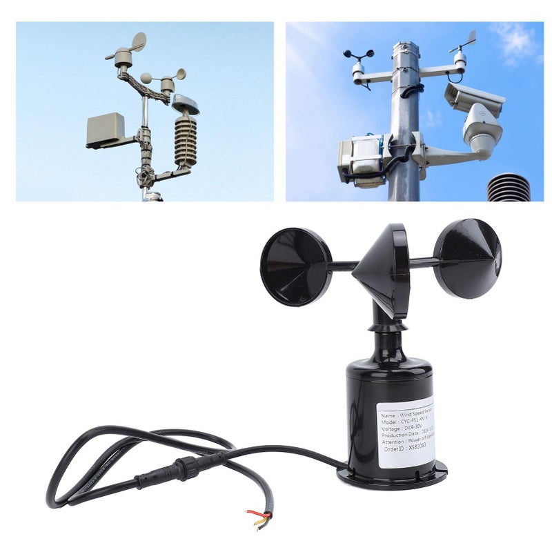 ABS Material Wind Speed Sensor With 3 Cups For Greenhouse Environment Monitoring - Image 3
