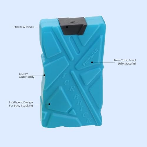 Pinnacle Ice Bricks 600 ML (Pack of 2) | Ice Pack for Ice Box | Leakproof Cold Pads | Reusable Long Lasting Freezer Ice Blocks | Cooler Accessory for Camping, Travel & Picnic - Image 3