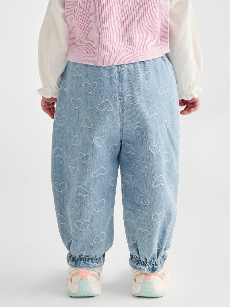 بالابالا بنطلون جينز بخياطة متباينة للبنات - Image 3