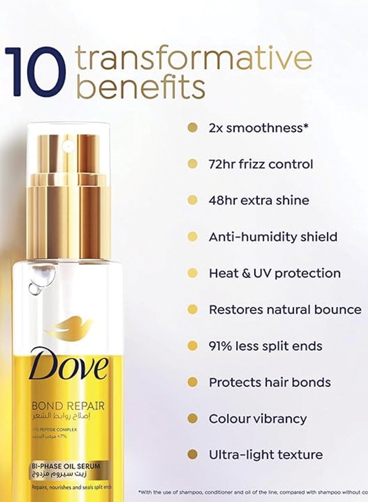 دوف سيروم زيت ثنائي الطور لإصلاح روابط الشعر 80 مل - Image 3