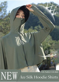DUNISO Lightweight Sun Protection Clothing For Women, UPF 50+ Long Sleeve Sun Protection Hoodie Shirt, Long Sleeve Ice Silk Hoodie Shirts for Outdoor Climbing Hiking  - Image 1
