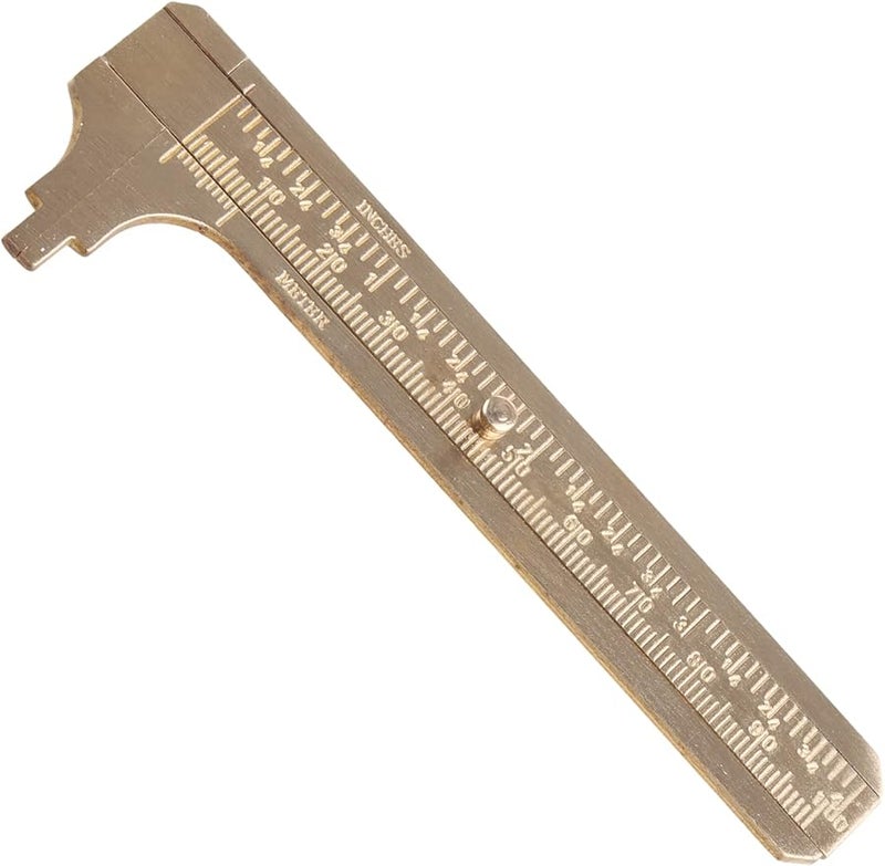 فرجار فيرنييه نحاسي 100 مم مقياس منزلق مسطرة جيبية مقياس مزدوج مم بوصة أداة قياس - Image 2