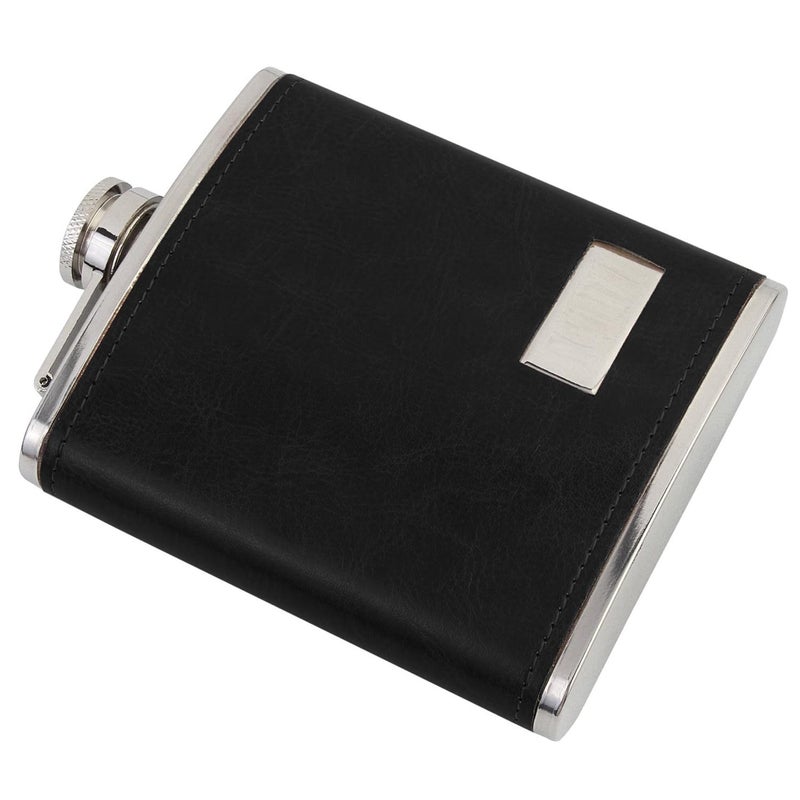 Jonquin Stainless Steel/Faux Leather 7 Oz/207 ml Hip Flask + 2 Shot Glasses + Funnel (NEW-5115) - Image 2