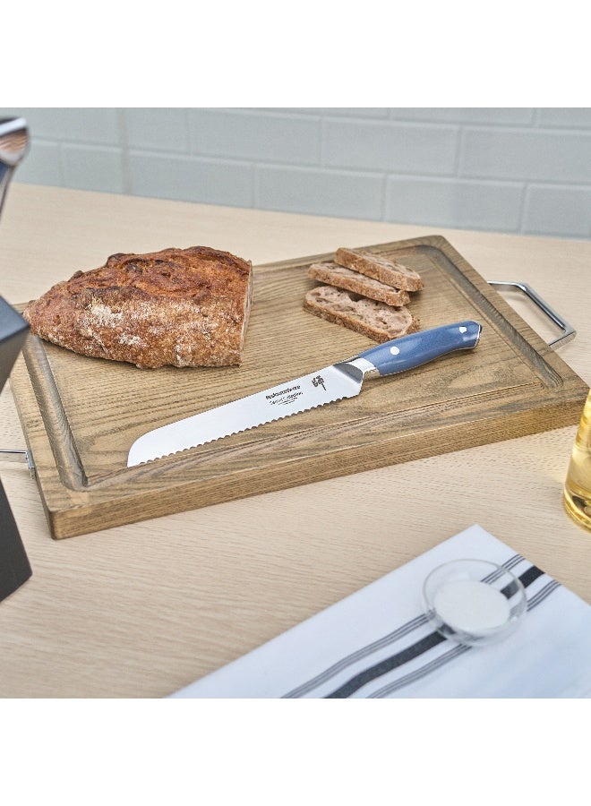 Restaurantware Sensei 13.3 Inch Bread Knife, 1 Sharp Japanese Knife - High-Carbon, 67 Layer, Blue Damascus Steel Serrated Knife, Ergonomic Handle, For Cutting And Slicing Bread  - Image 4
