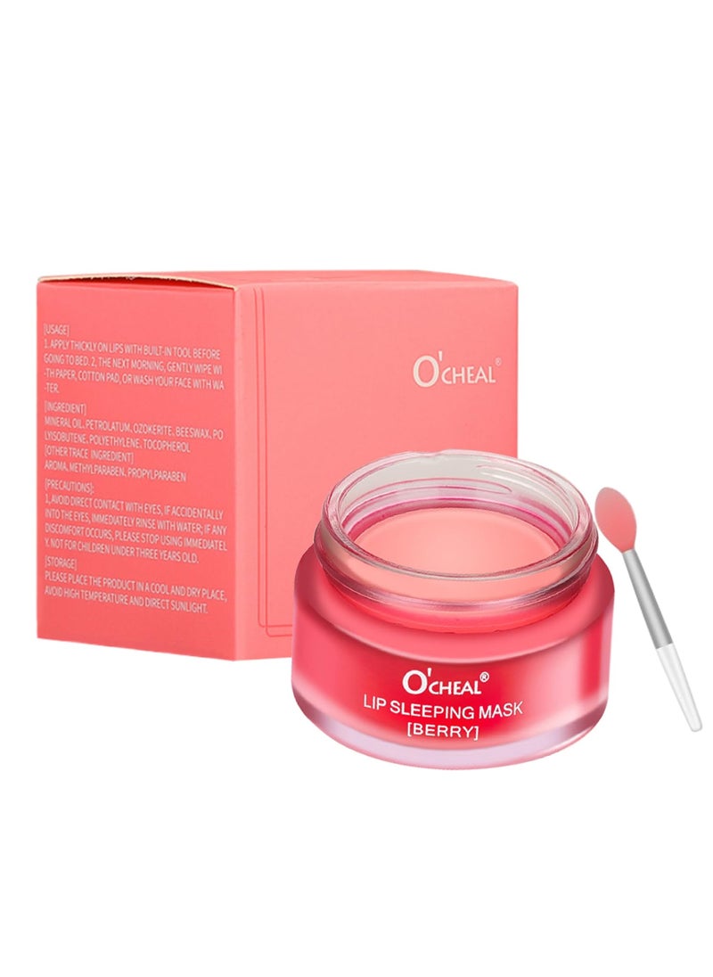 Mond'sub - Lip Sleeping Mask Overnight Moisturizer Balm Berry Lip Mask Day and Night Repair Lip Balm for Improves Dryness Cracked Moisturize and Nourish Lip Scrubs Exfoliate Reduce Lip Lines Berry - Image 1
