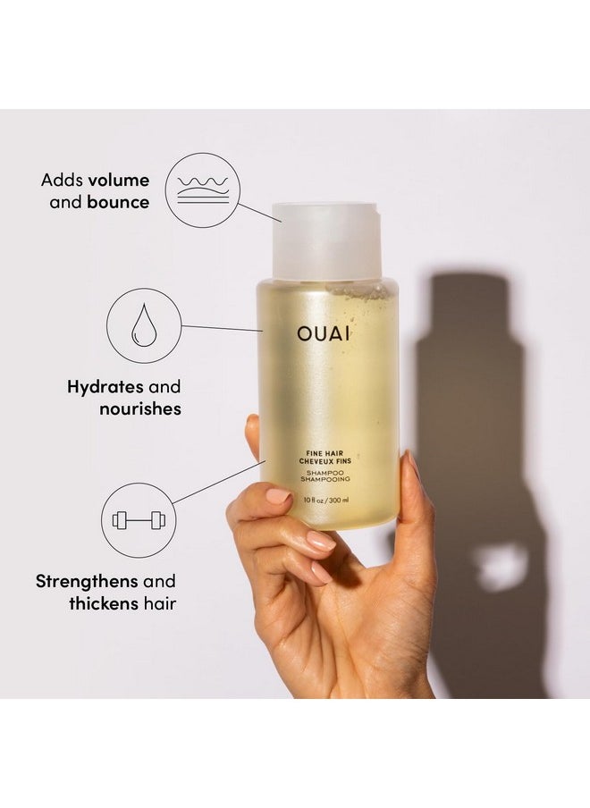 Ouai - Fine Shampoo - Volumizing Shampoo With Strengthening Keratin, Biotin & Chia Seed Oil For Fine Hair - Delivers Clean, Weightless Body - Paraben, Phthalate & Sulfate Free Hair Care - 10 Fl Oz - Image 1