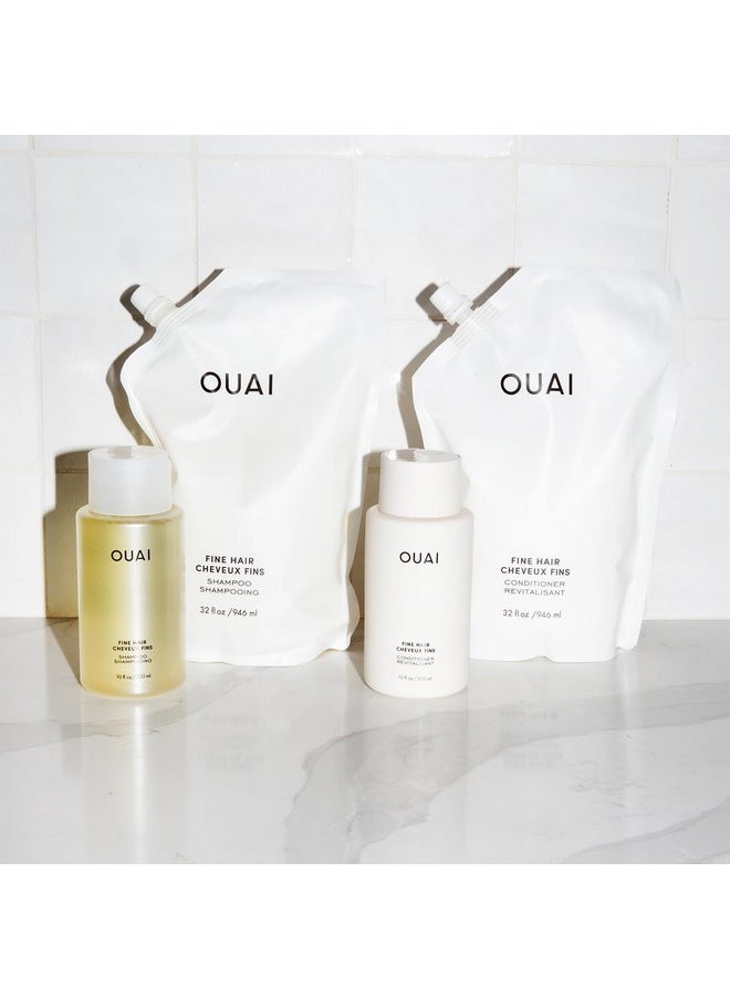 Ouai - Fine Shampoo - Volumizing Shampoo With Strengthening Keratin, Biotin & Chia Seed Oil For Fine Hair - Delivers Clean, Weightless Body - Paraben, Phthalate & Sulfate Free Hair Care - 10 Fl Oz - Image 1