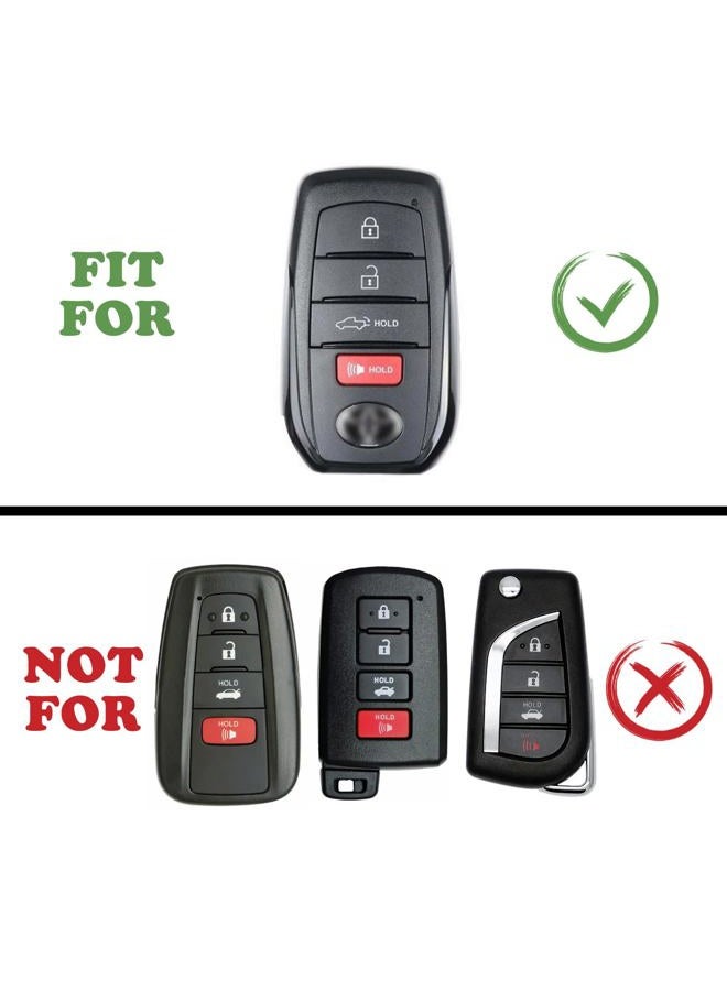 TANDRIVE Key Fob Cover for Toyota 2025 2024 Tacoma and 2025-2022 Tundra, 4-Button, Silicone, 2-Pack, Red Button, Black - Image 2