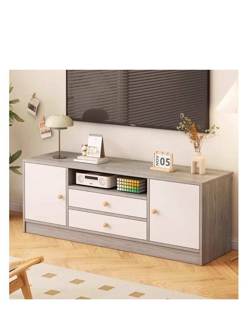  CityRiya-Long خزانة تلفزيون، طاولة تلفزيون، حامل تلفزيون، خزانة تلفزيون بيضاء، خزانة تلفزيون 140 سم مع تخزين وأدراج، طاولة تلفزيون أثاث غرفة المعيشة، حامل تلفزيون، أرفف حامل تخزين الوسائط الحديثة (DSG017-140CM) ) - Image 3