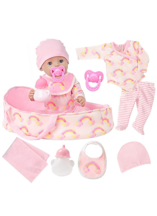ZITA ELEMENT 8 Pcs Reborn Baby Doll Clothes With Bassinet For 1822 Inch Baby Dollbaby Doll Clothes Outfit Accessories Fit Newborn Baby Doll Girl（No Doll）  - Image 5