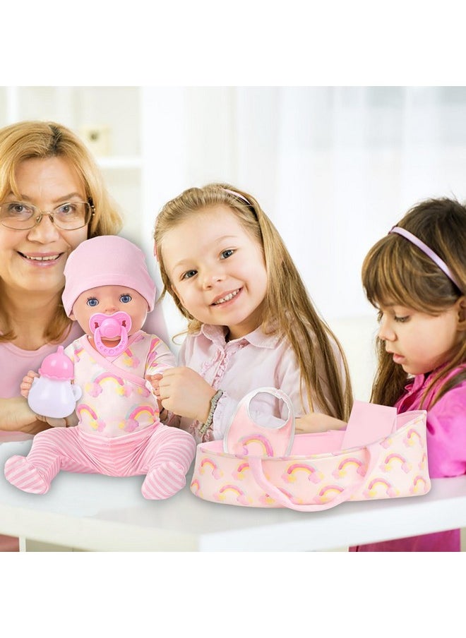 ZITA ELEMENT 8 Pcs Reborn Baby Doll Clothes With Bassinet For 1822 Inch Baby Dollbaby Doll Clothes Outfit Accessories Fit Newborn Baby Doll Girl（No Doll）  - Image 2