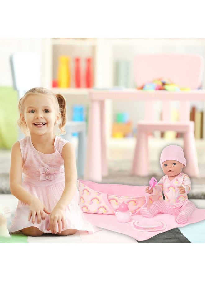 ZITA ELEMENT 8 Pcs Reborn Baby Doll Clothes With Bassinet For 1822 Inch Baby Dollbaby Doll Clothes Outfit Accessories Fit Newborn Baby Doll Girl（No Doll）  - Image 3