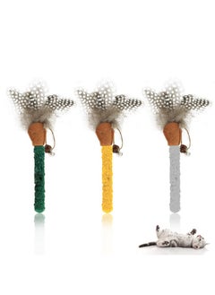 Andiker 3Pcs Cat Chew Sticks, Catnip Chew Toys with Feather Funny Cat Feather Toys Silvervine Matatabi Sticks for Cats Teeth Cleaning Chewing Relax (Yellow+Green+Grey) - pzsku/Z769CB3D1BE85AFB421B5Z/45/_/1737031299/ce2083e7-e59b-4b37-9323-2467c25e47b0