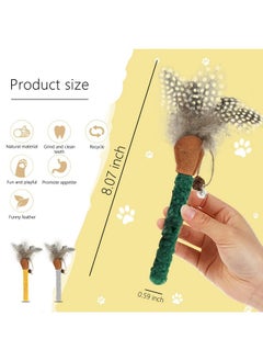 Andiker 3Pcs Cat Chew Sticks, Catnip Chew Toys with Feather Funny Cat Feather Toys Silvervine Matatabi Sticks for Cats Teeth Cleaning Chewing Relax (Yellow+Green+Grey) - pzsku/Z769CB3D1BE85AFB421B5Z/45/_/1737031303/04c7b0e5-5601-4516-811c-cf74826b6283