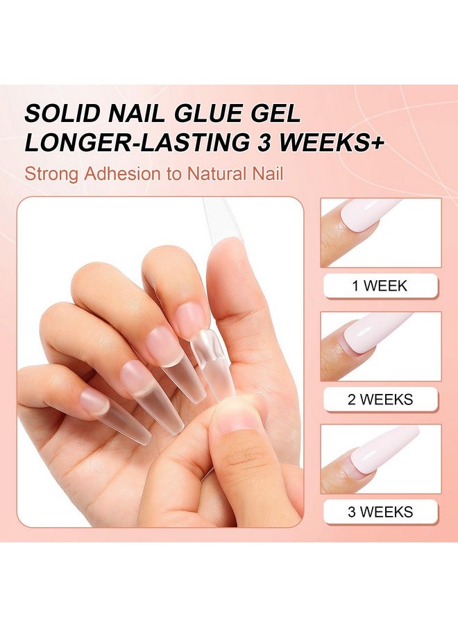 AIMEILI 2Pcs Solid Nail Gel Glue For Soft Gel Nail Tips Acrylic Nail Tips Hema Free Solid Builder Nail Gel For Nail Strengthen Nail Art  - Image 4