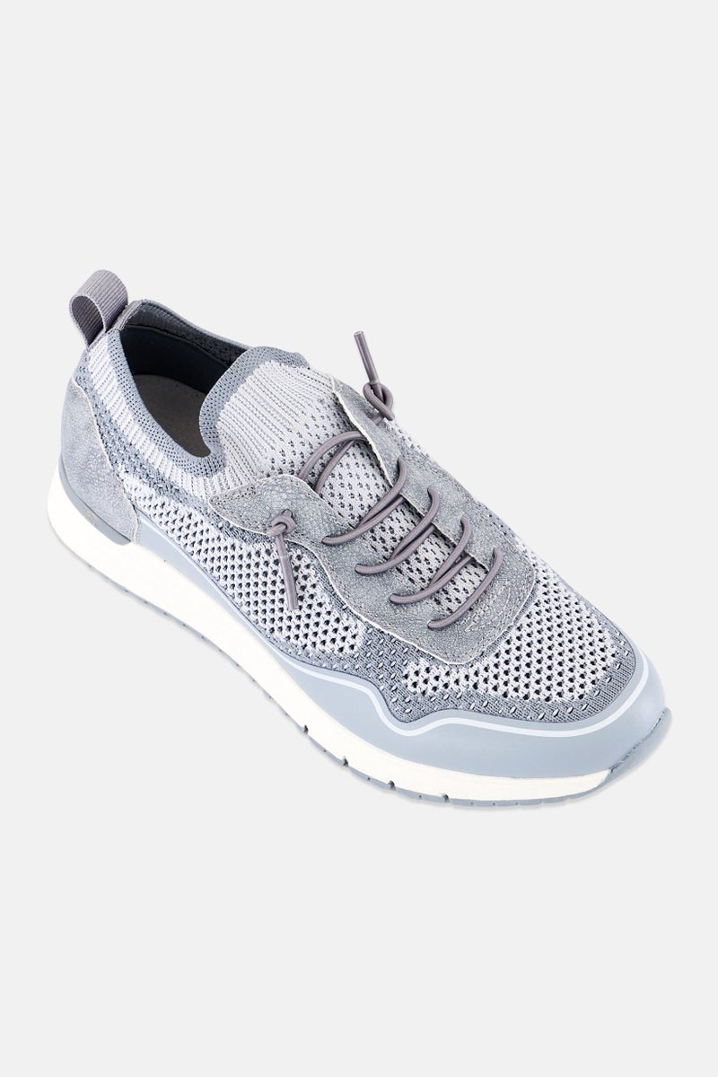 XOXO Women Lace Up Casual Shoes, Light Grey - Image 1