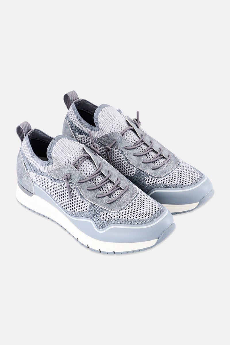 XOXO Women Lace Up Casual Shoes, Light Grey - Image 4