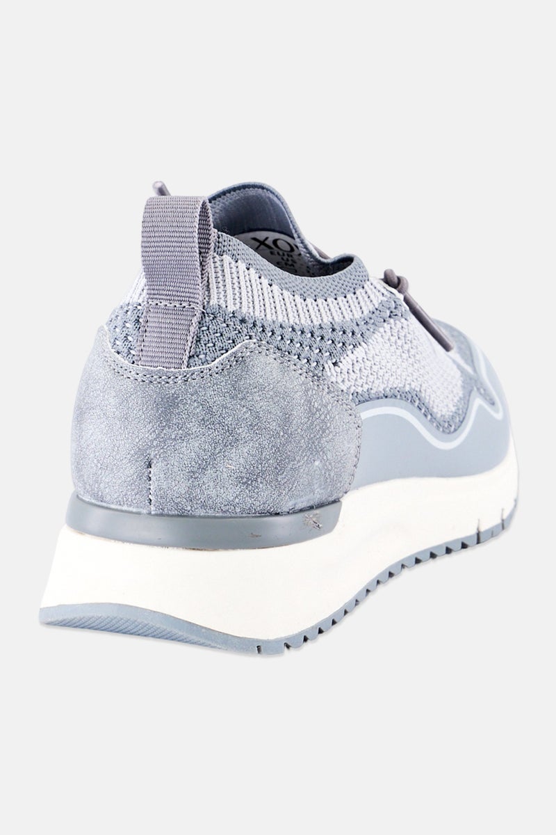 XOXO Women Lace Up Casual Shoes, Light Grey - Image 3