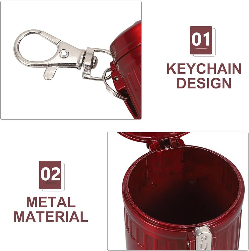 Red Portable Sealed Metal Ashtray With Lid For Car Travel Business Trips - Image 4