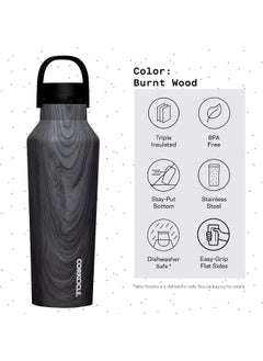CORKCICLE Corkcicle Sport Canteen Insulated Tumbler, Burnt Wood, 20 oz – Reusable Water Bottle Keeps Beverages Cold for 25 Hours & Hot 12 Hours – Cupholder Friendly Tumbler with Screw-On Cap  - Image 4