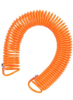 Polyurethane Recoil Air Hose, By 10m Long, Industrial Quick Coupler and Plug. Pneumatic Tools Such as Air Drills, Automotive Maintenance, Inflating Tires, For Blowing Dust, Spray Painting - Orange.