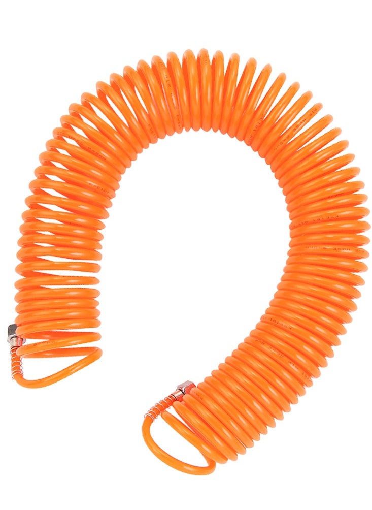 KSEIBI - Polyurethane Recoil Air Hose, By 10m Long, Industrial Quick Coupler and Plug. Pneumatic Tools Such as Air Drills, Automotive Maintenance, Inflating Tires, For Blowing Dust, Spray Painting - Orange. - Image 1