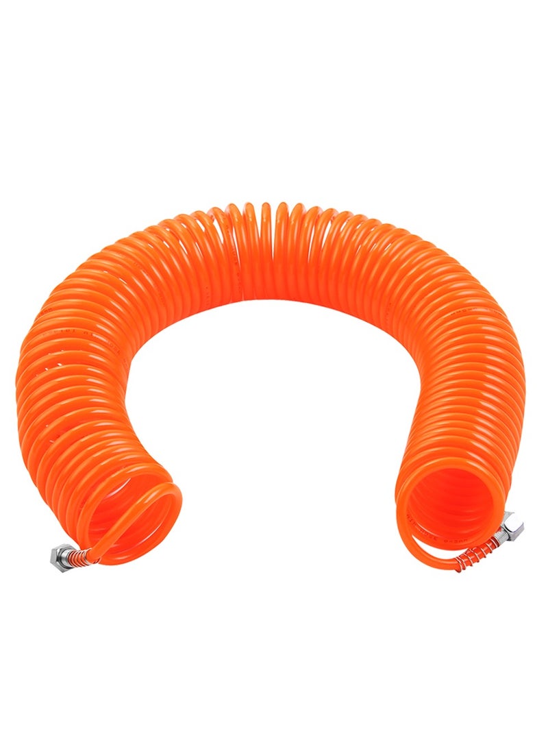 KSEIBI - Polyurethane Recoil Air Hose, By 10m Long, Industrial Quick Coupler and Plug. Pneumatic Tools Such as Air Drills, Automotive Maintenance, Inflating Tires, For Blowing Dust, Spray Painting - Orange. - Image 1