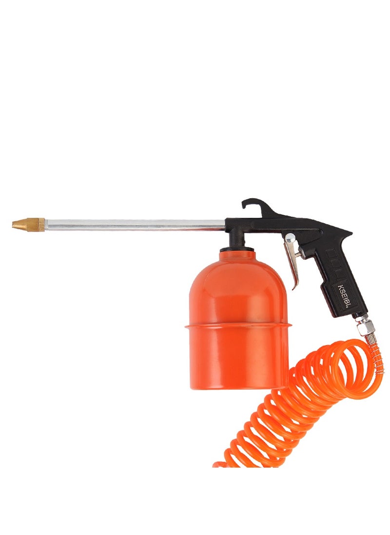 KSEIBI - Polyurethane Recoil Air Hose, By 10m Long, Industrial Quick Coupler and Plug. Pneumatic Tools Such as Air Drills, Automotive Maintenance, Inflating Tires, For Blowing Dust, Spray Painting - Orange. - Image 1