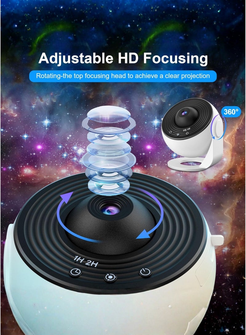 Sunshine Trade World 13-in-1 Galaxy Night Light Star Projector Lamp with 12 Film Discs | LED Rotating Star & Galaxy Projection | Kids Night Light for Bedroom, Home Theater, Party & Living Room Decor | Soothing Sleep Lamp for Children | White - Image 5