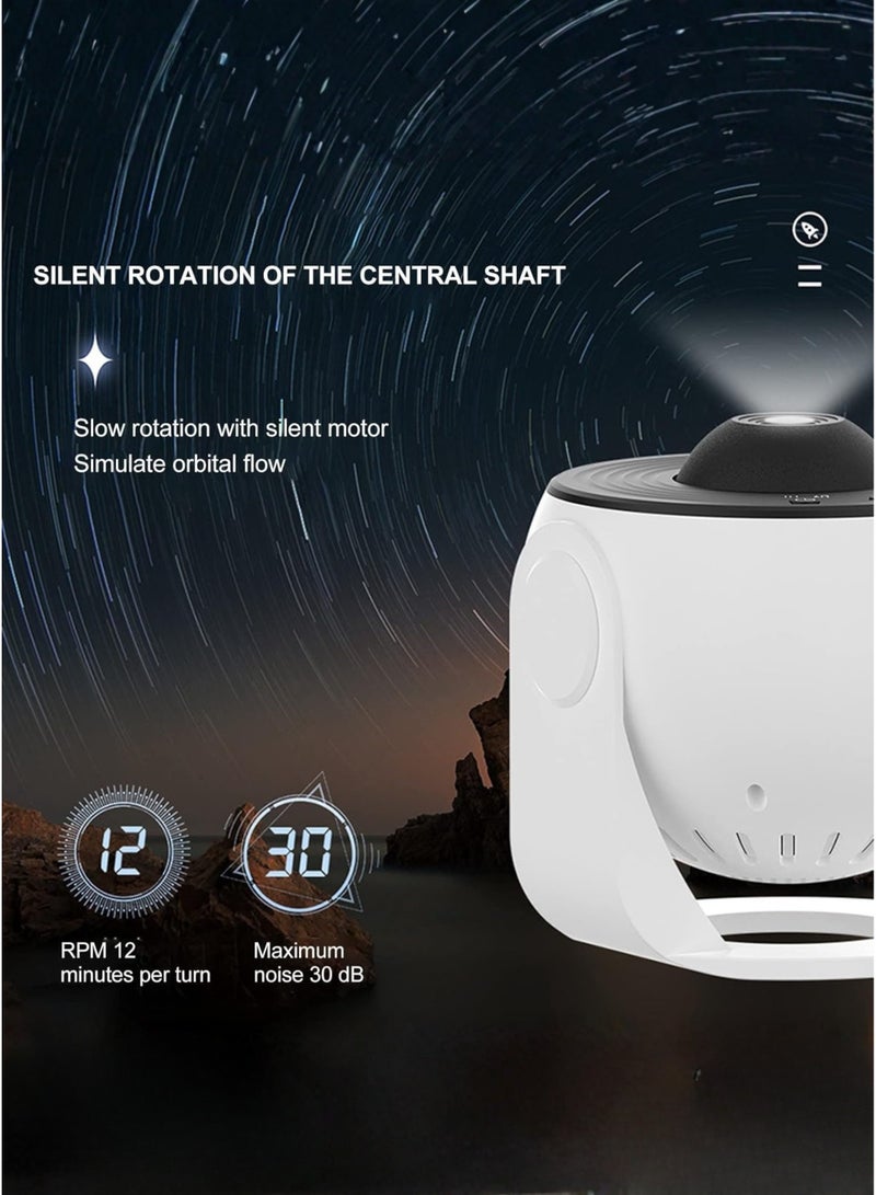 Sunshine Trade World 13-in-1 Galaxy Night Light Star Projector Lamp with 12 Film Discs | LED Rotating Star & Galaxy Projection | Kids Night Light for Bedroom, Home Theater, Party & Living Room Decor | Soothing Sleep Lamp for Children | White - Image 4