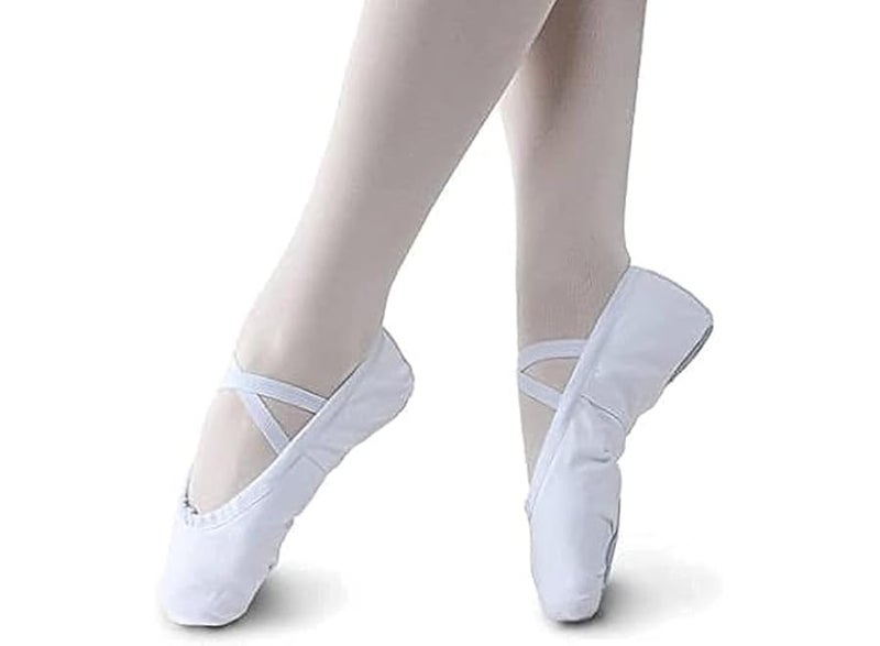 Canvas ballerina flats with flat leather soles for dancing, yoga ballet for young children, for girls (multicolored) - Image 5