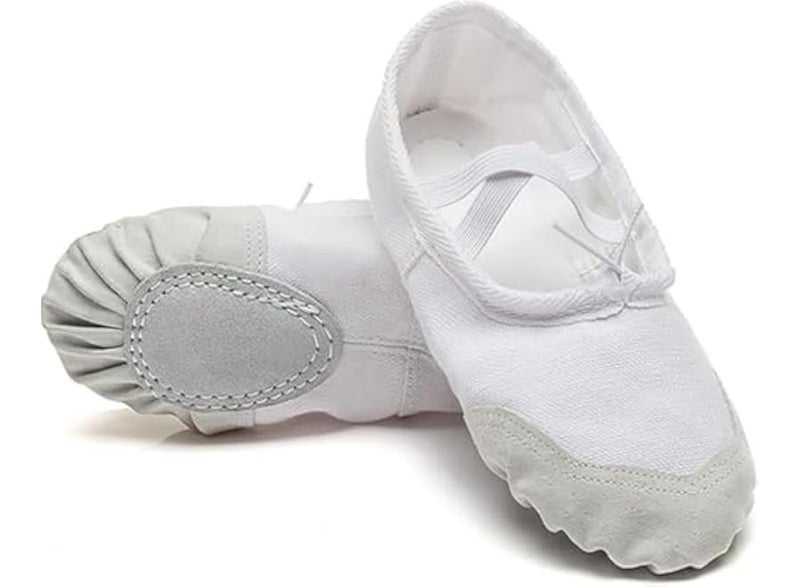 Canvas ballerina flats with flat leather soles for dancing, yoga ballet for young children, for girls (multicolored) - Image 2