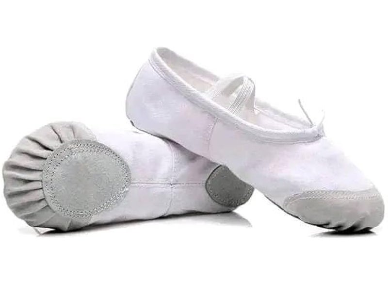 Canvas ballerina flats with flat leather soles for dancing, yoga ballet for young children, for girls (multicolored) - Image 3